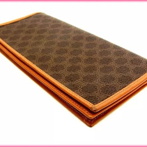 Celine Wallet Purse Long Wallet Macadam Brown Brown Woman Authentic Used - Picture 6 of 11